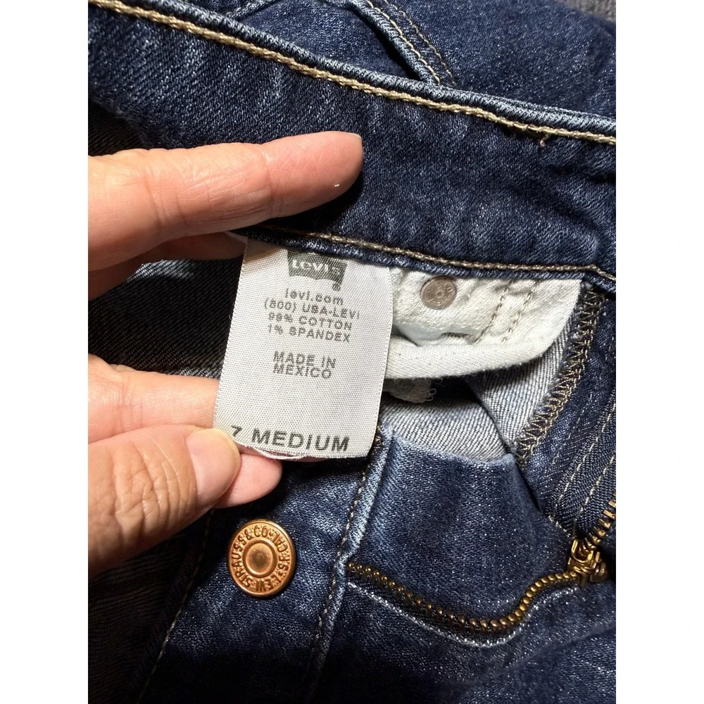 Levi's 524 Too Superlow Jeans Womens 7 Medium Blue Excellent Denim Stretch